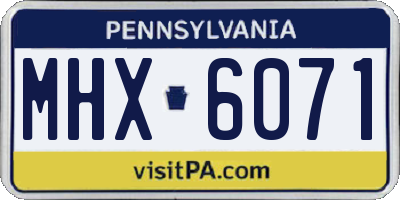PA license plate MHX6071
