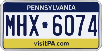 PA license plate MHX6074