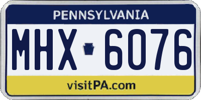 PA license plate MHX6076