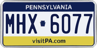 PA license plate MHX6077