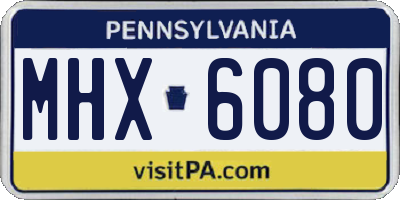 PA license plate MHX6080