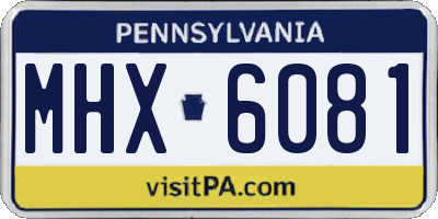 PA license plate MHX6081