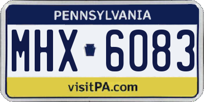 PA license plate MHX6083