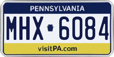 PA license plate MHX6084