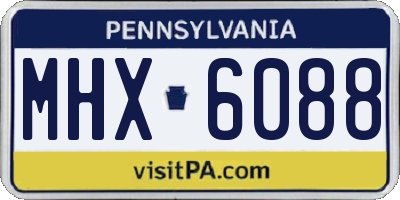 PA license plate MHX6088