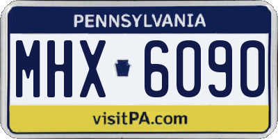 PA license plate MHX6090