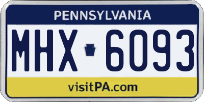 PA license plate MHX6093