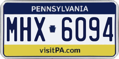 PA license plate MHX6094