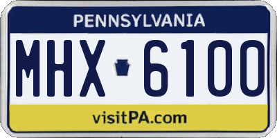 PA license plate MHX6100