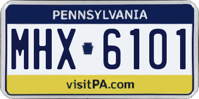 PA license plate MHX6101
