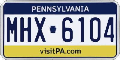 PA license plate MHX6104