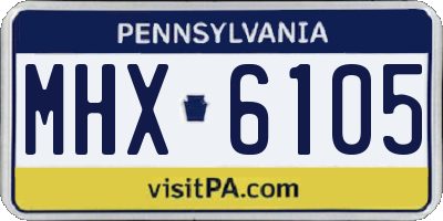 PA license plate MHX6105