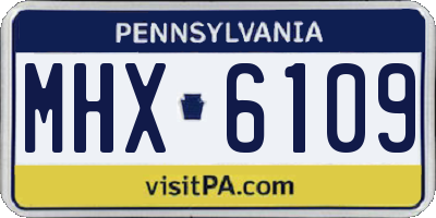 PA license plate MHX6109