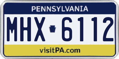 PA license plate MHX6112