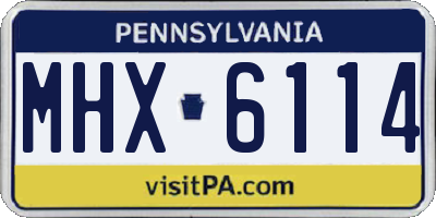 PA license plate MHX6114