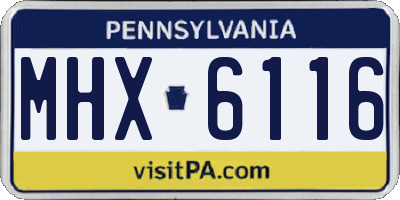 PA license plate MHX6116