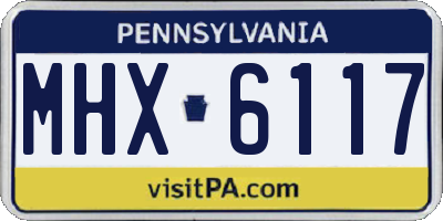 PA license plate MHX6117