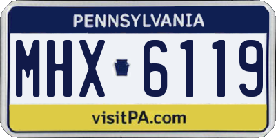 PA license plate MHX6119