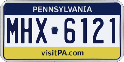 PA license plate MHX6121
