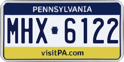 PA license plate MHX6122