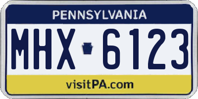 PA license plate MHX6123