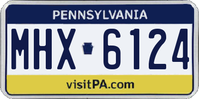PA license plate MHX6124