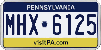 PA license plate MHX6125