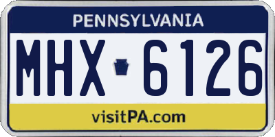 PA license plate MHX6126