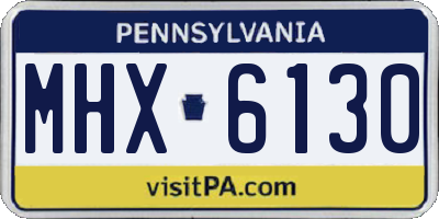 PA license plate MHX6130