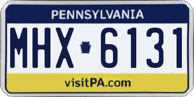 PA license plate MHX6131