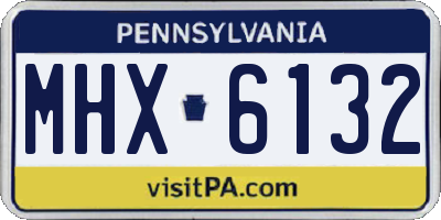 PA license plate MHX6132