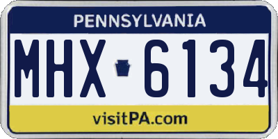 PA license plate MHX6134