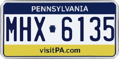 PA license plate MHX6135