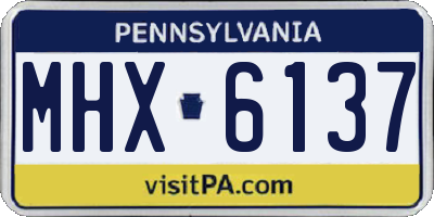 PA license plate MHX6137