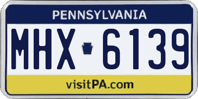 PA license plate MHX6139