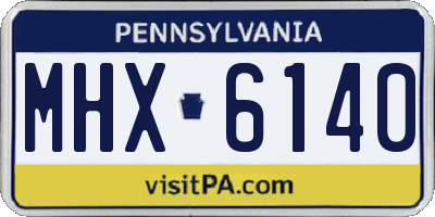 PA license plate MHX6140