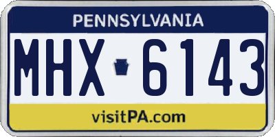 PA license plate MHX6143