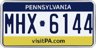 PA license plate MHX6144