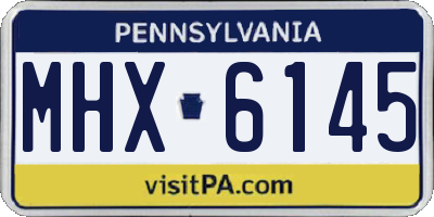 PA license plate MHX6145