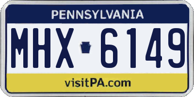 PA license plate MHX6149