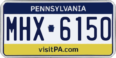 PA license plate MHX6150