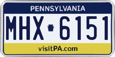 PA license plate MHX6151
