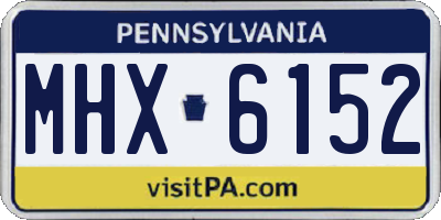 PA license plate MHX6152