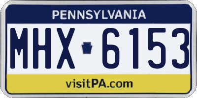 PA license plate MHX6153