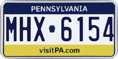 PA license plate MHX6154