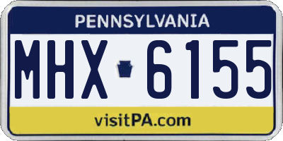PA license plate MHX6155