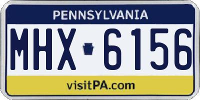 PA license plate MHX6156