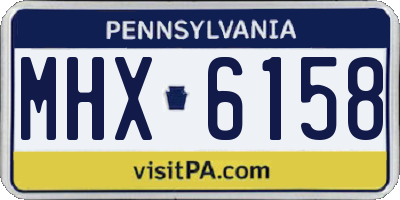PA license plate MHX6158