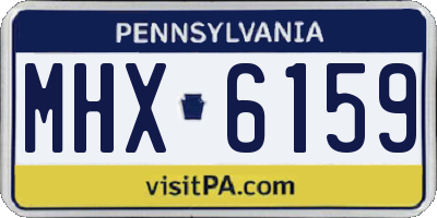 PA license plate MHX6159