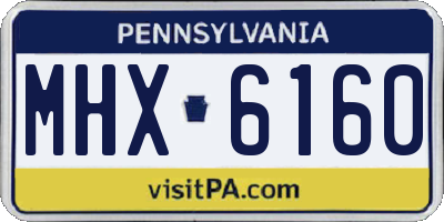 PA license plate MHX6160